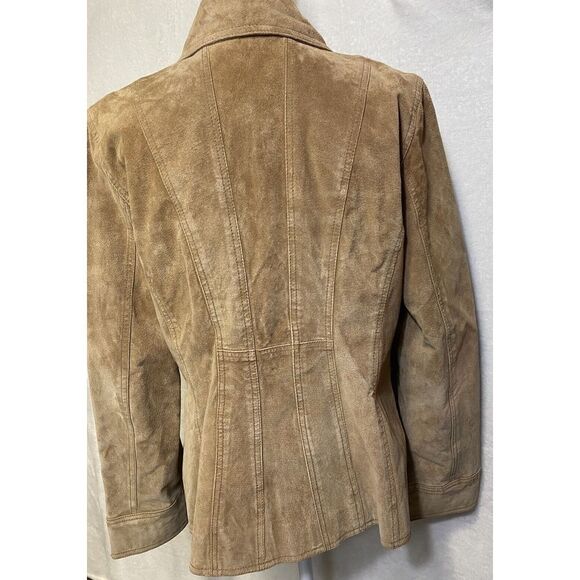 I.E. Relaxed Tan Women's Vintage Leather Jacket Size Large - Picture 8 of 16
